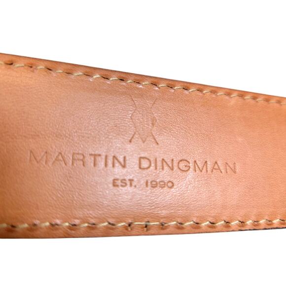 Martin Dingman‎ Womens Leather Casual Dress Belt White Stitch Sz 32 Made In USA main image 7